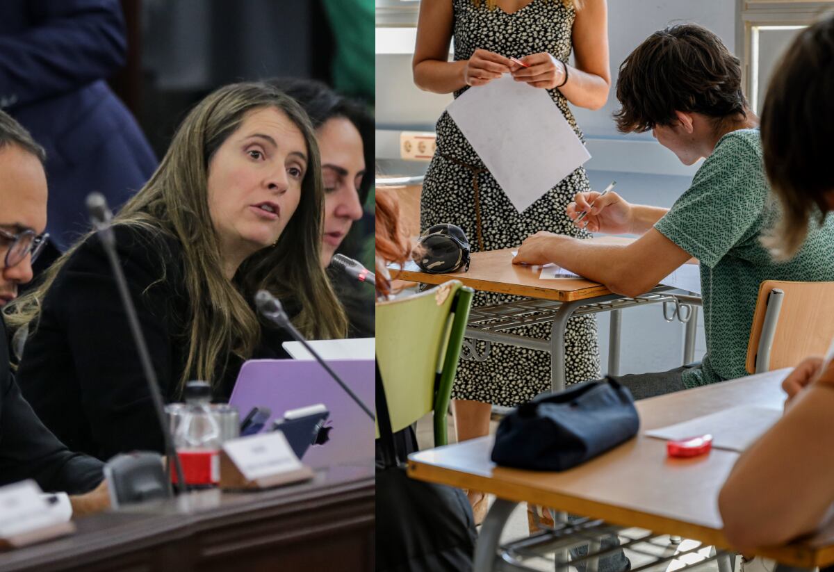 Paloma Valencia y salón de clases | Fotos: Colprensa y Gettyimages