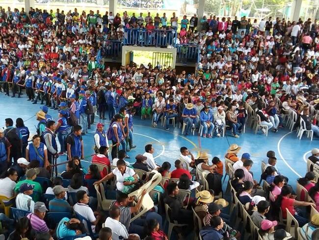 En una audiencia pública que se realizó en el Resguardo de Tacueyó, se aplicó la Jurisdicción Especial Indígena y un castigo de 37 fuetazos. Foto: Cortesía Sucesos Cauca
