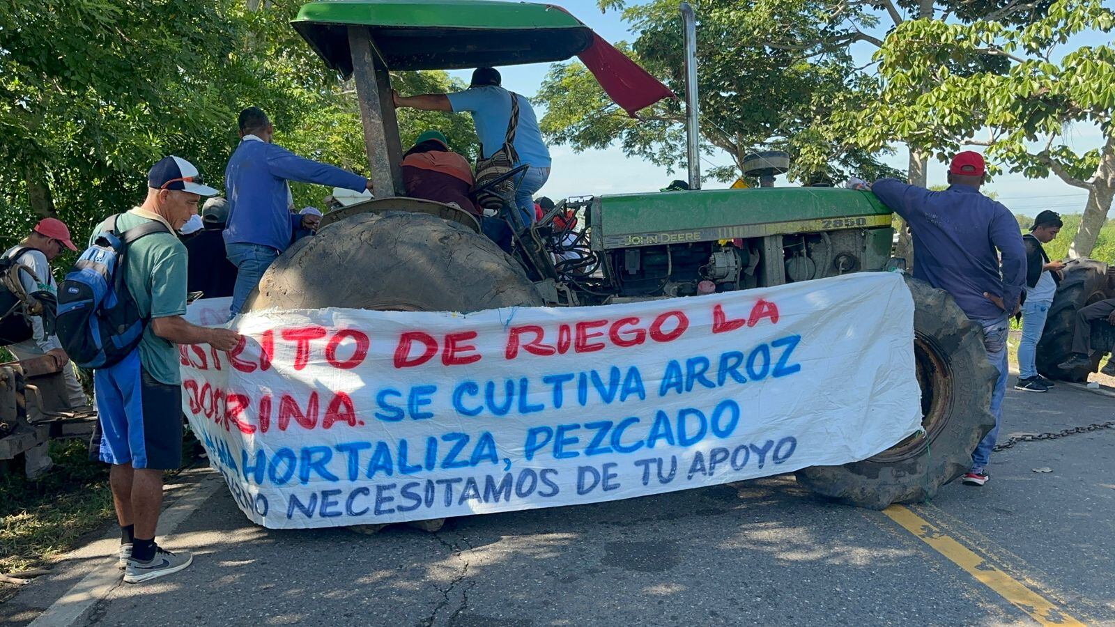 Paro arrocero: se mantienen bloqueos en los departamentos de Córdoba y Sucre. Foto: cortesía (suministrada a La W).