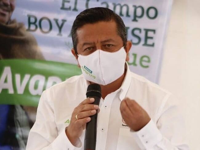 El secretario de Agricultura, Luis Gerardo Arias, lidera, a esta hora, reunión con la mesa departamental de abastecimiento alimentario y gremios de la producción. . Foto: Gobernación de Boyacá