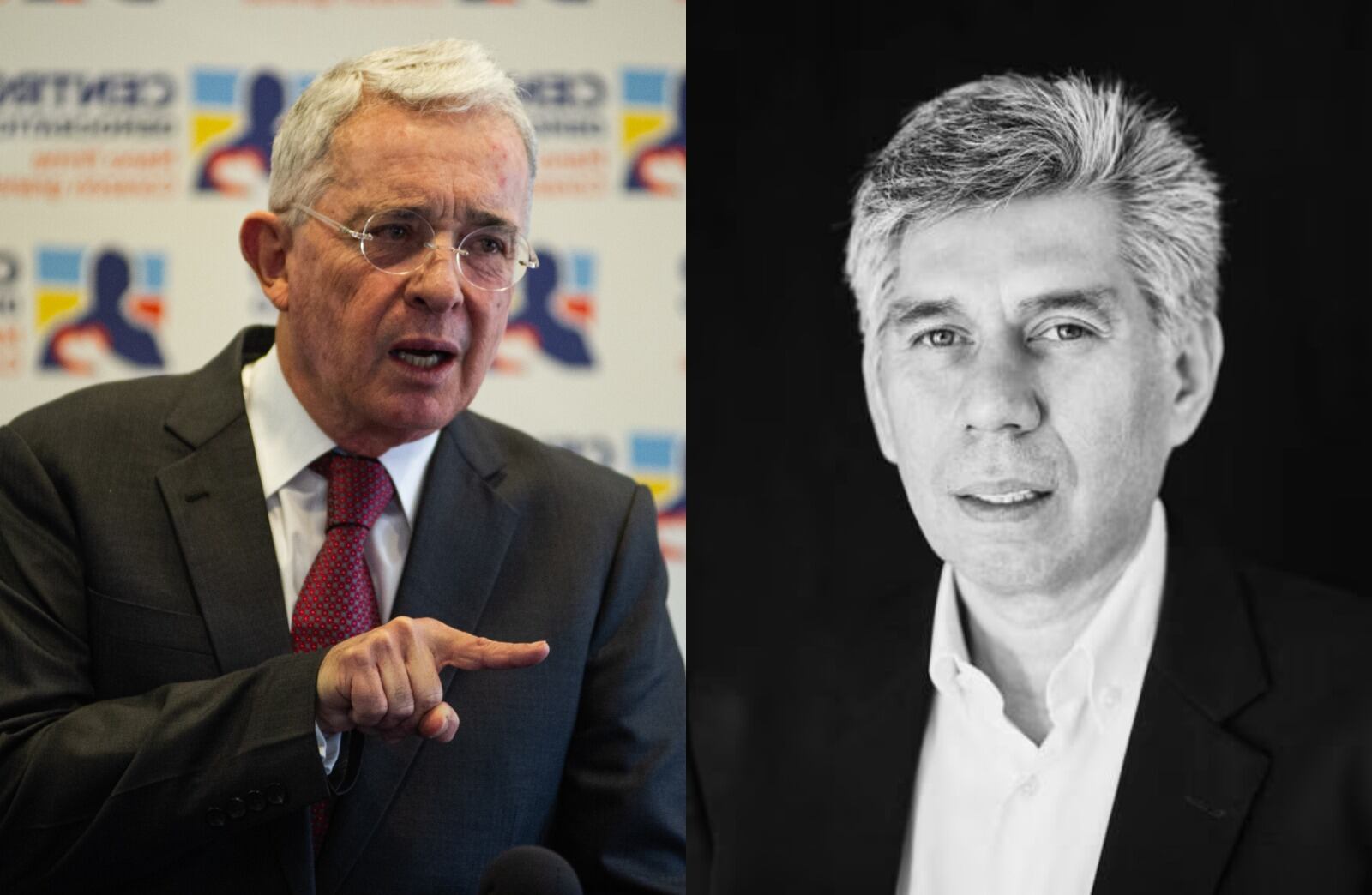 El expresidente Álvaro Uribe y el periodista Daniel Coronell