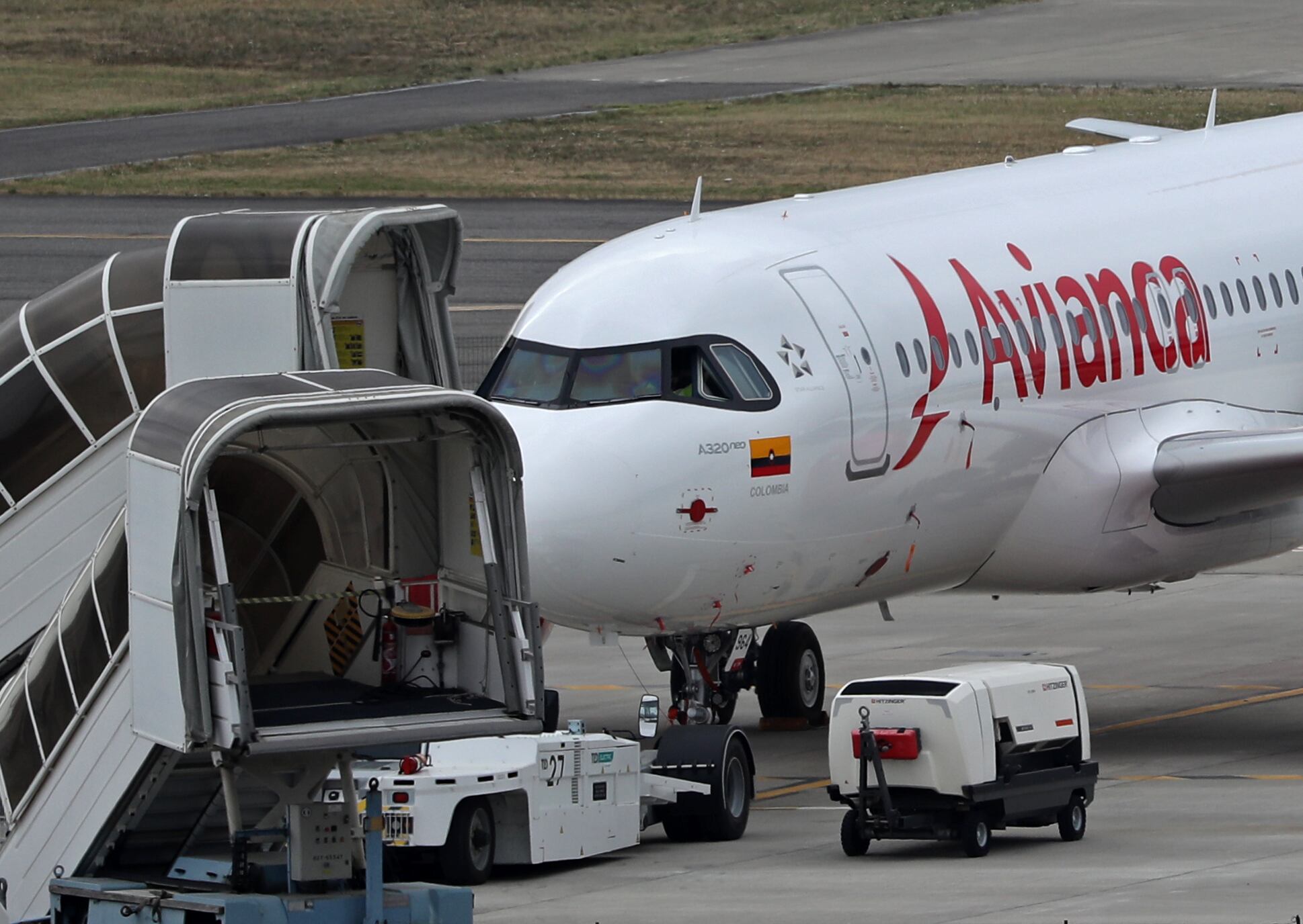 En la foto, el Airbus A320-200N de Avianca en el aeropuerto de Toulouse Blagnac, en Toulouse, el 19 de julio de 2022.