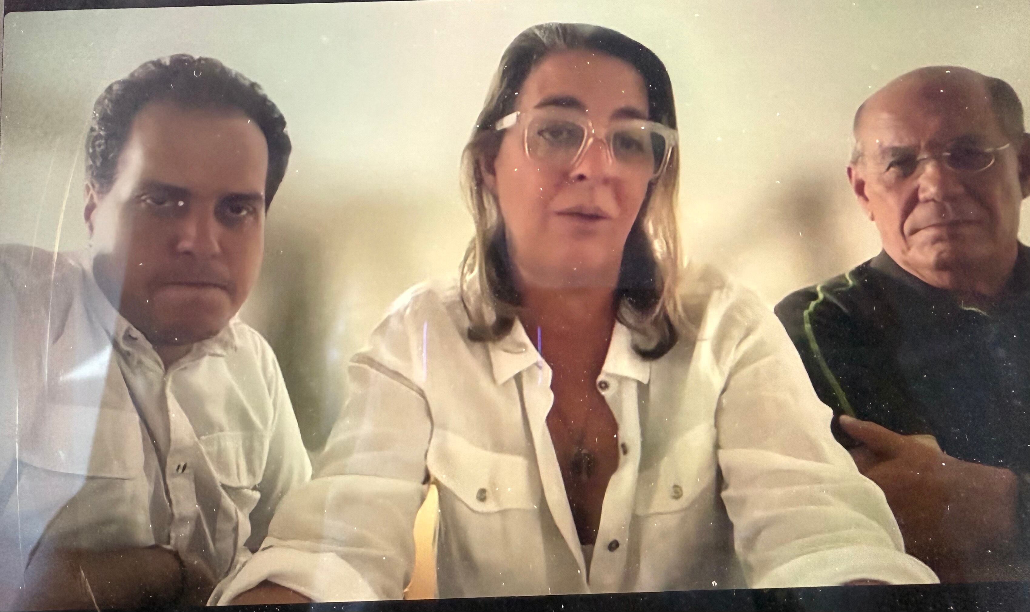 Pedro Urruchurtu, Magalli Meda y Omar González, tres de los seis asilados en la embajada de Argentina en Caracas.