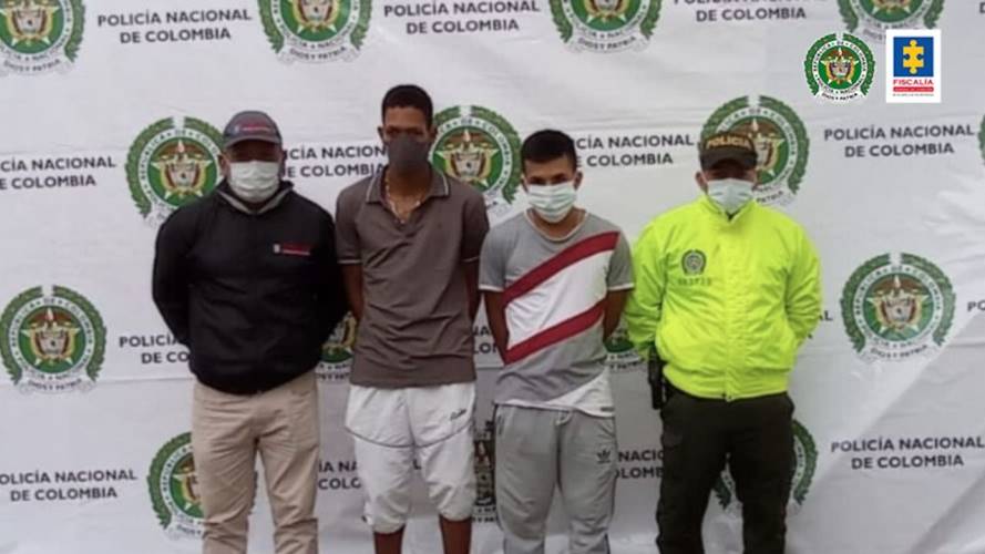 Ambos sujetos fueron capturados el pasado 28 de septiembre, en el barrio Alfonso Bonilla Aragón. Foto: Fiscalía