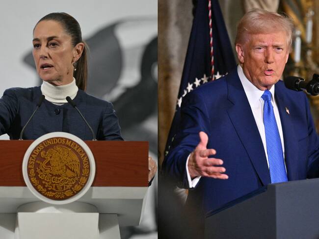 Claudia Sheinbaum. FOTO: YURI CORTEZ/AFP via Getty Images - Donald Trump. FOTO: ROBERTO SCHMIDT/AFP via Getty Images.