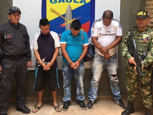 Delincuentes que extorsionaban en Valle y Cauca. Foto: Fiscalía