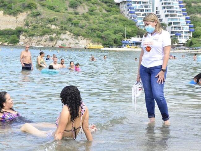 Inició la reapertura de playas en Santa Marta. Foto: Alcaldía de Santa Marta