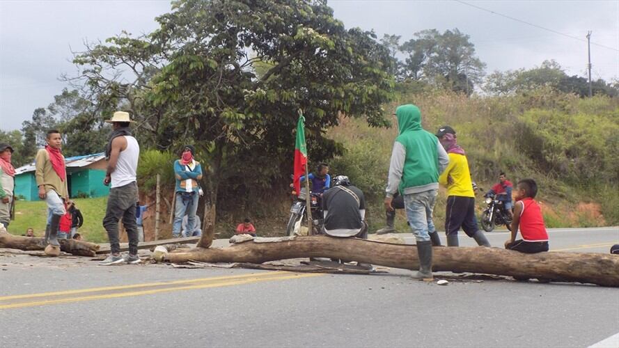 Bloqueos durante el paro nacional en Colombia. Foto: Colprensa-Francisco Calderón