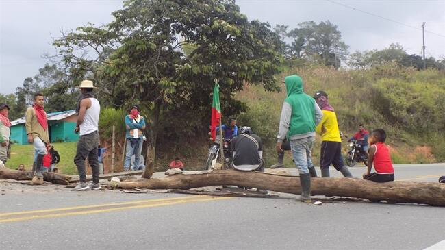 Bloqueos durante el paro nacional en Colombia. Foto: Colprensa-Francisco Calderón