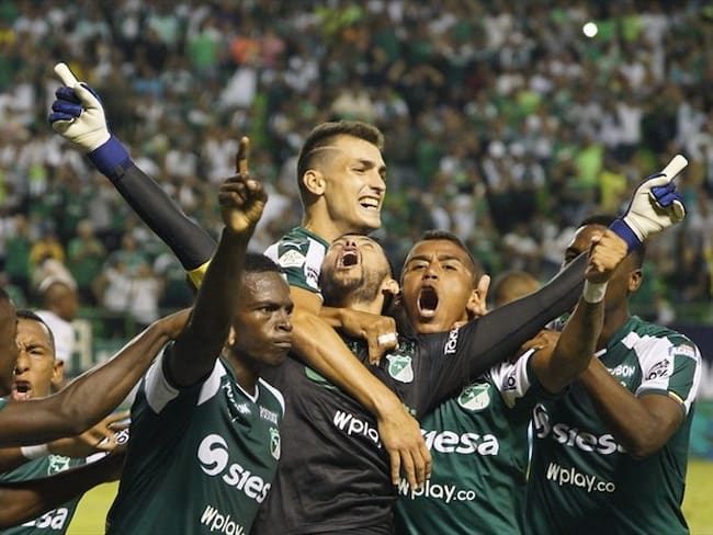 Camilo Vargas celebra su gol ante millonarios. El 3ro de su vida profesional. Foto: Colprensa