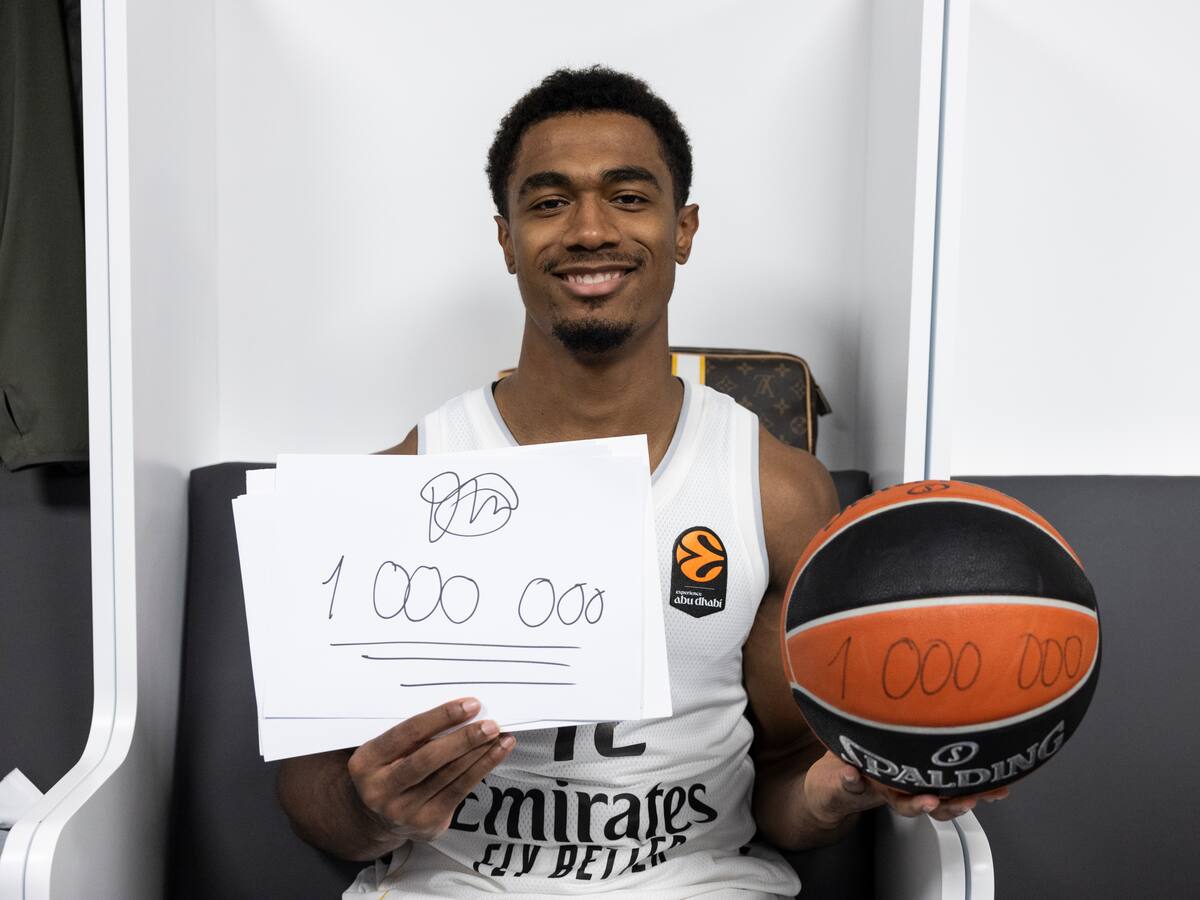 Theo Maledon, del Real Madrid, anotó el punto un millón de la Euroliga