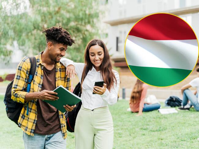 Estudiantes y bandera de Hungría | Fotos: GettyImages
