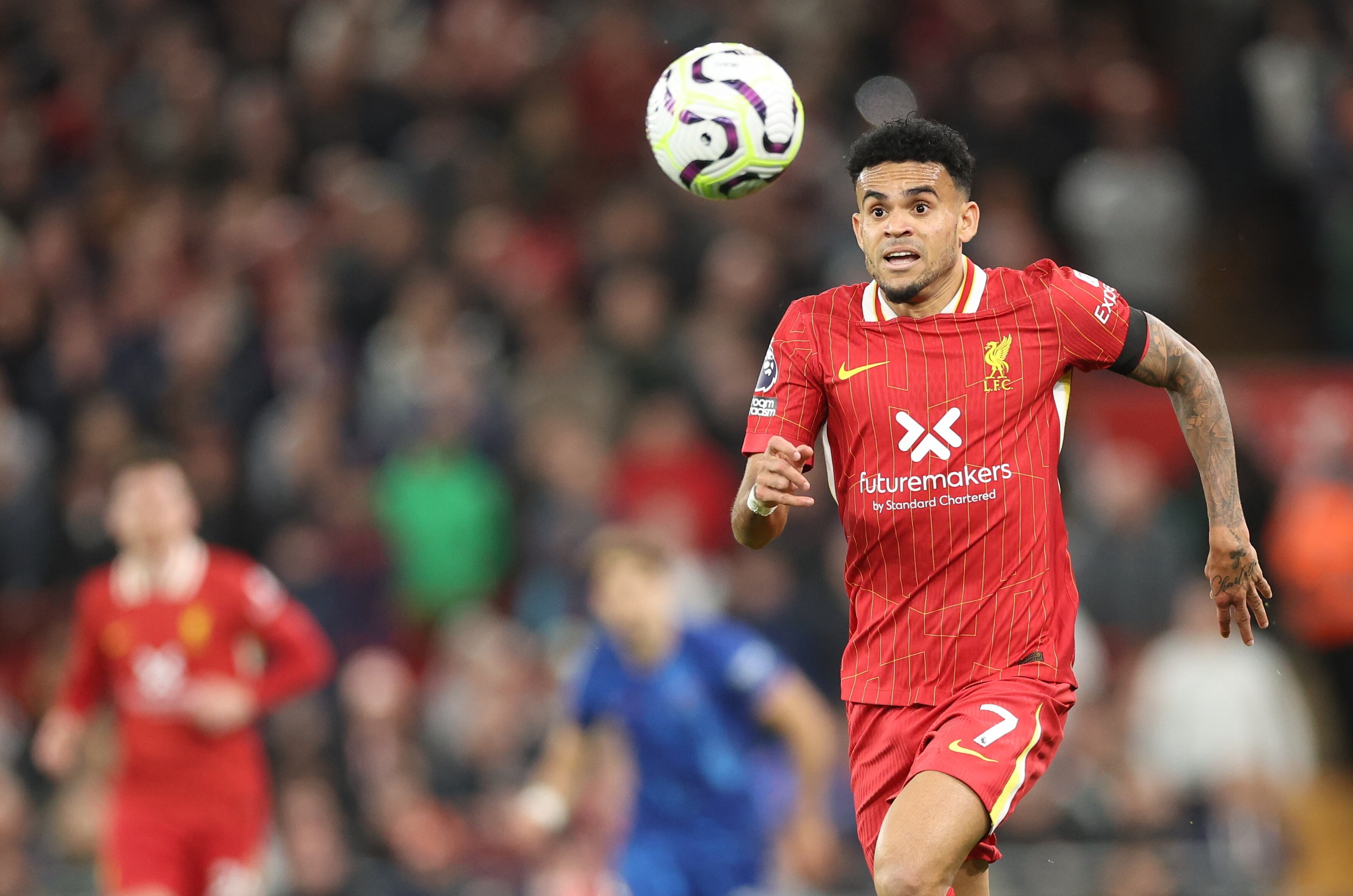 Luis Díaz del Liverpool. Foto: EFE / EPA / Adam Vaughan
