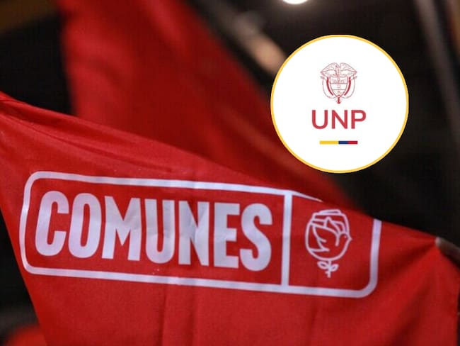 Partido Comunes y al lado el logo de la UNP (Fotos vía Getty Images y redes sociales de la UNP)