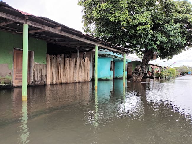 Inundaciones en Majagual, Sucre. Foto: La W/Claudia Hernández.