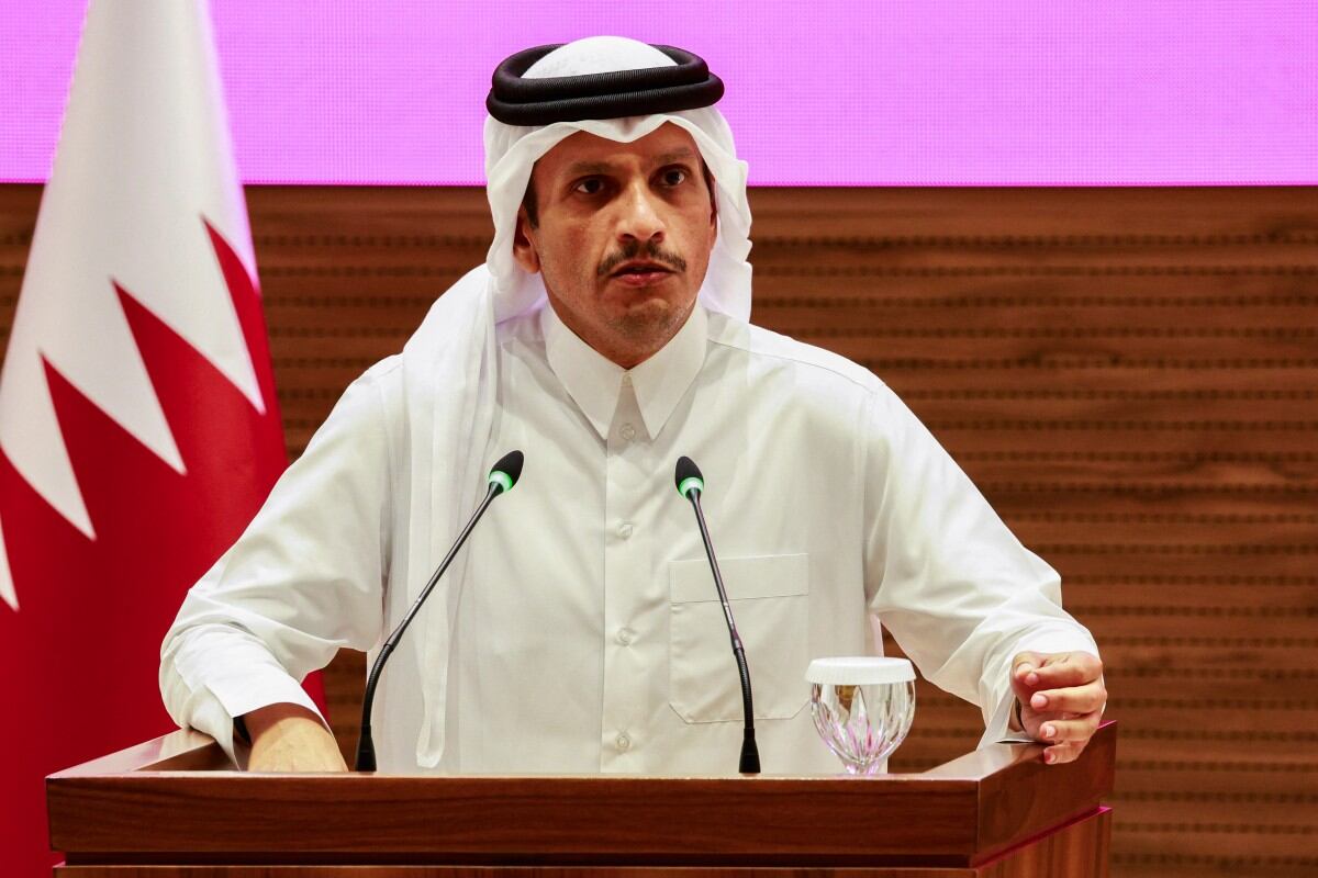 El primer ministro de Qatar, Mohammed bin Abdulrahman al-Thani el 9 de septiembre de 2025. FOTO: Karim JAAFAR / AFP