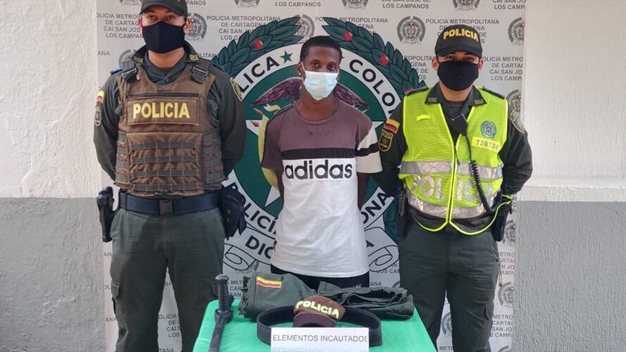 El capturado ya fue puesto a disposición de la Fiscalía a esperas de ser presentado en audiencias. Foto: Cortesía.