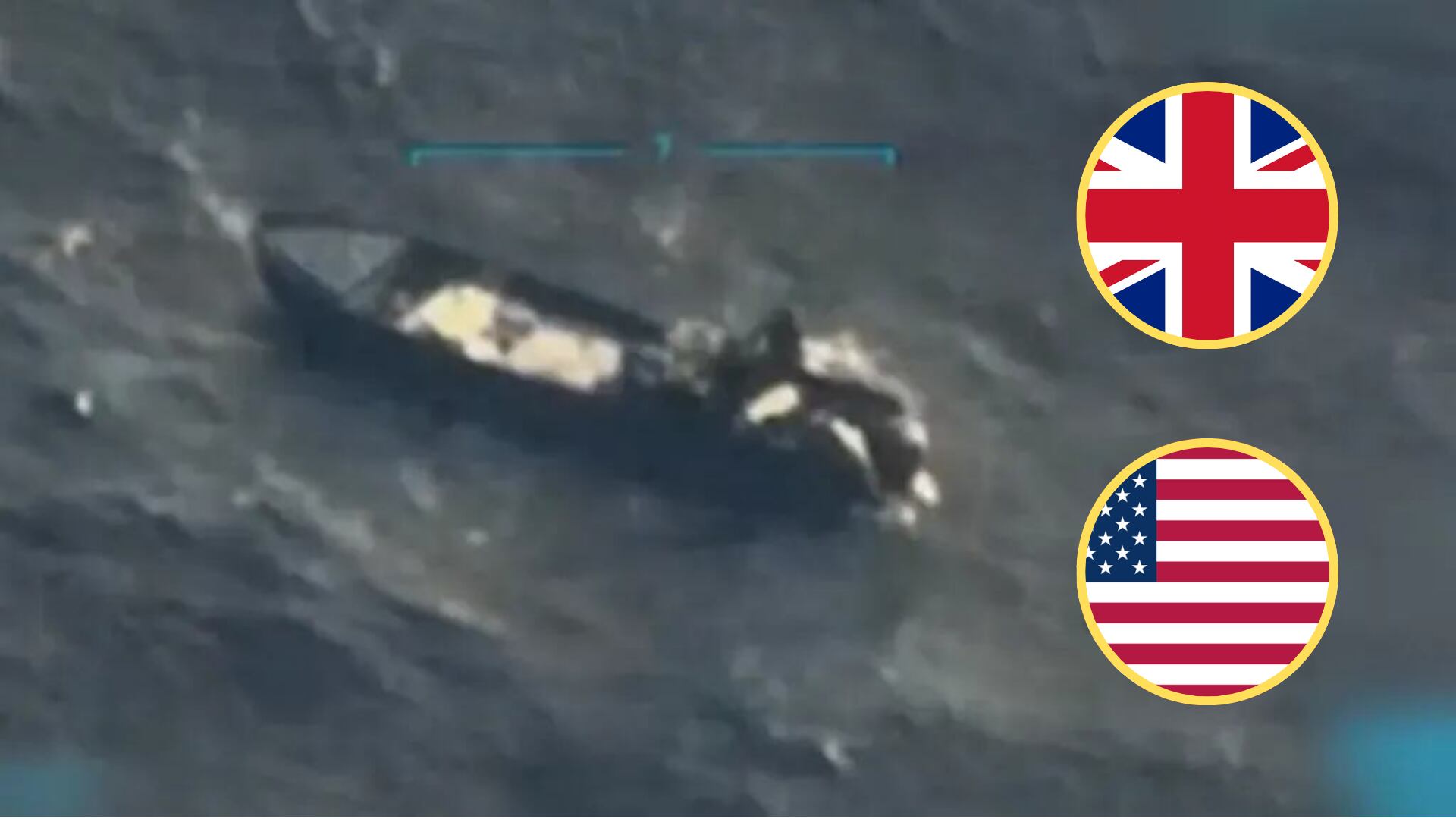 Lancha que fue atacada por Estados Unidos en el Caribe. FOTO: EFE