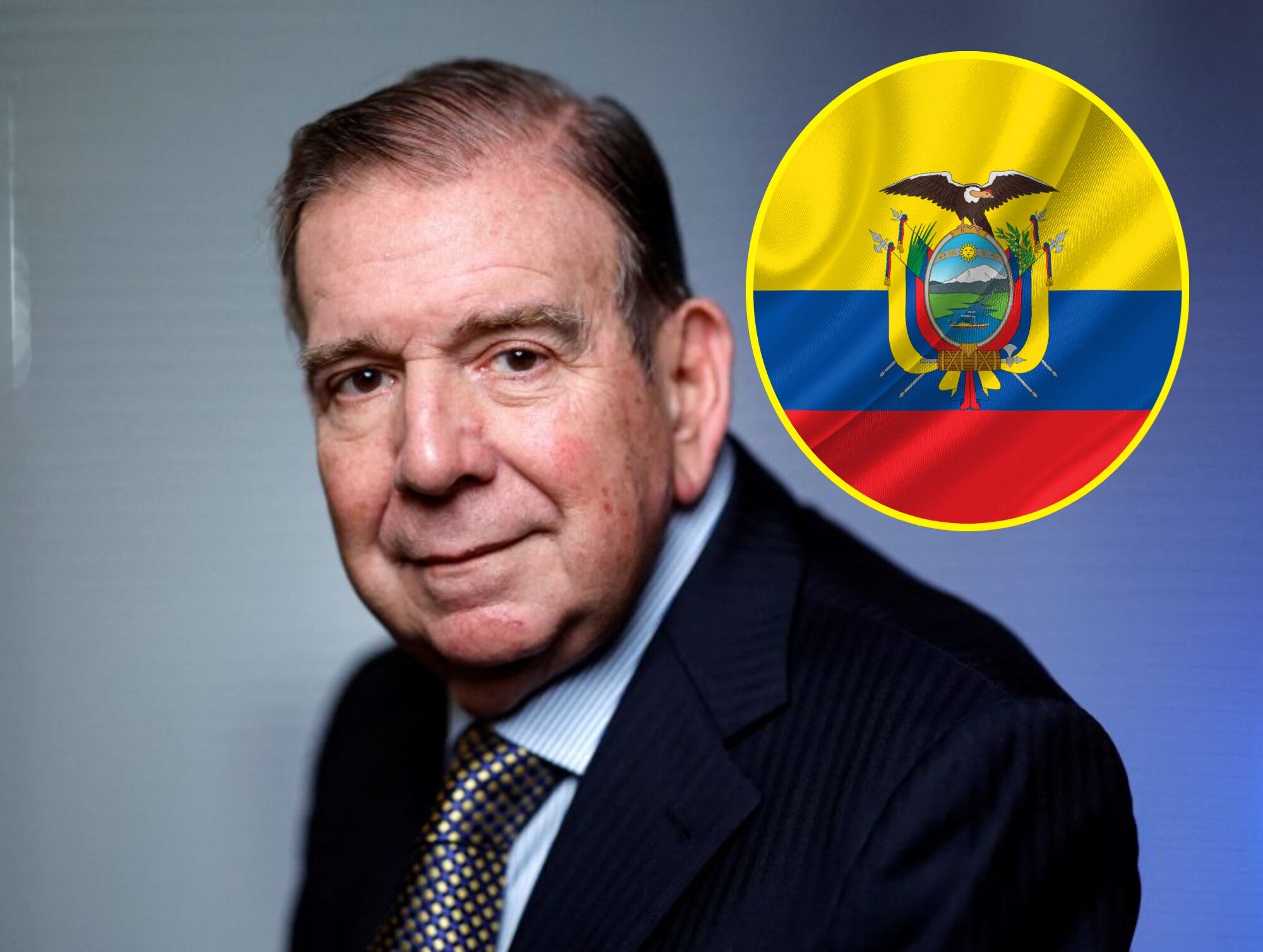 Edmundo González Urrutia. I Foto:  OSCAR DEL POZO/AFP via Getty Images. Bandera de Ecuador. I Foto: Getty Images.