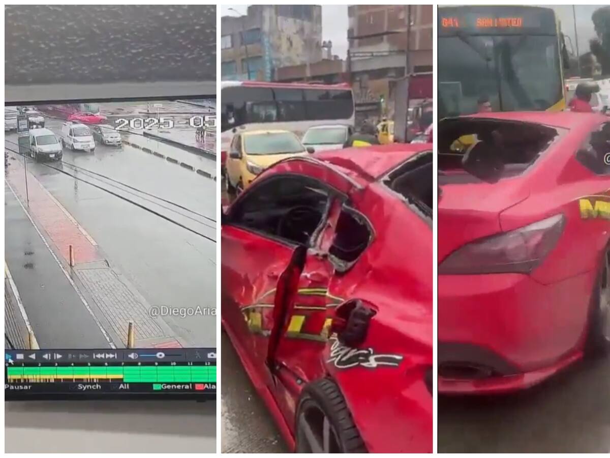 Accidente entre TransMilenio y carro de alta gama colapsó la movilidad en el sur de Bogotá