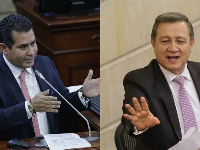 Alejandro Carlos Chacón, presidente de la Cámara de Representantes, y Ernesto Macías, presidente del Congreso. Foto: Colprensa