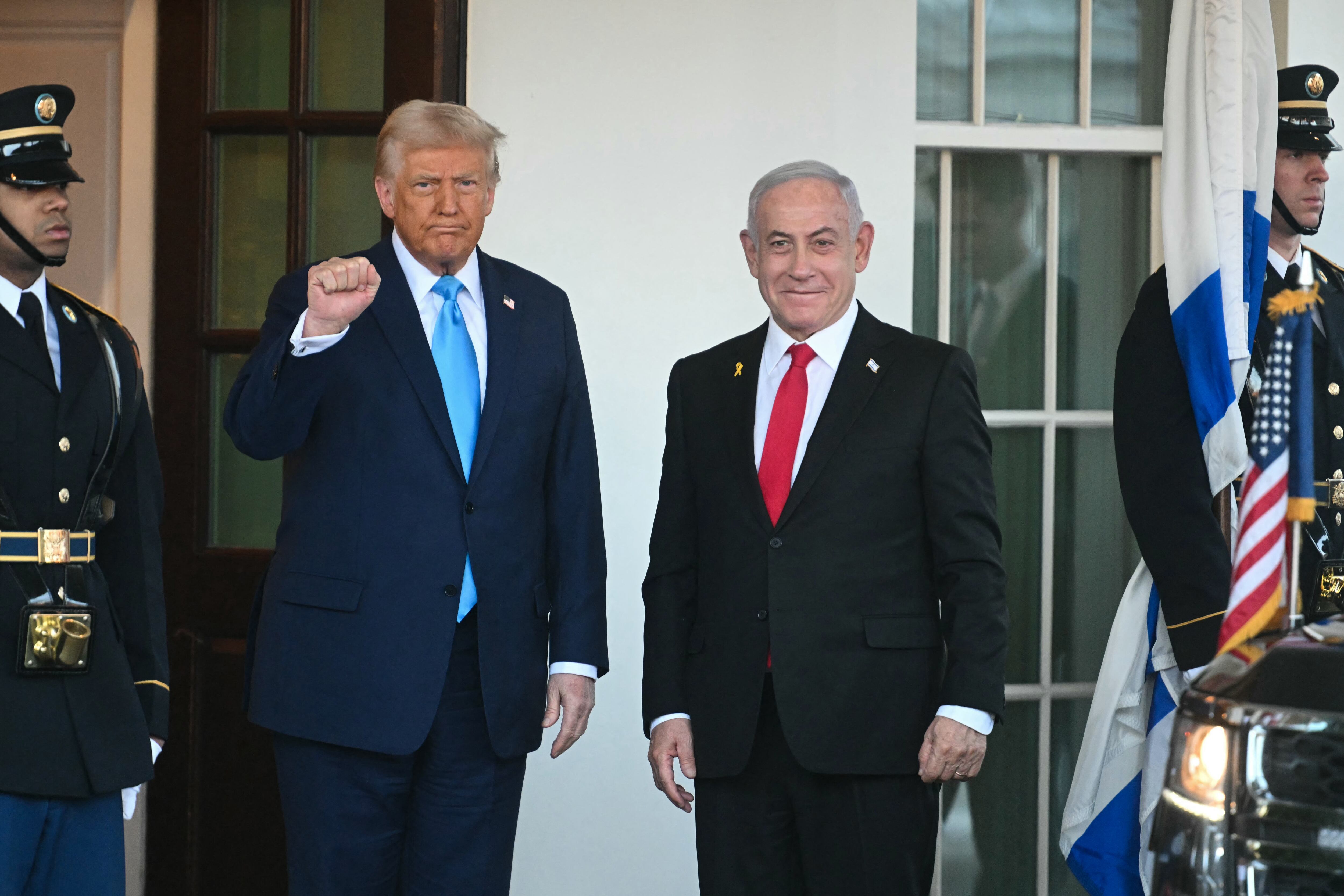 Donald Trump y Benjamin Netanyahu. Foto: IM WATSON/AFP via Getty Images.     