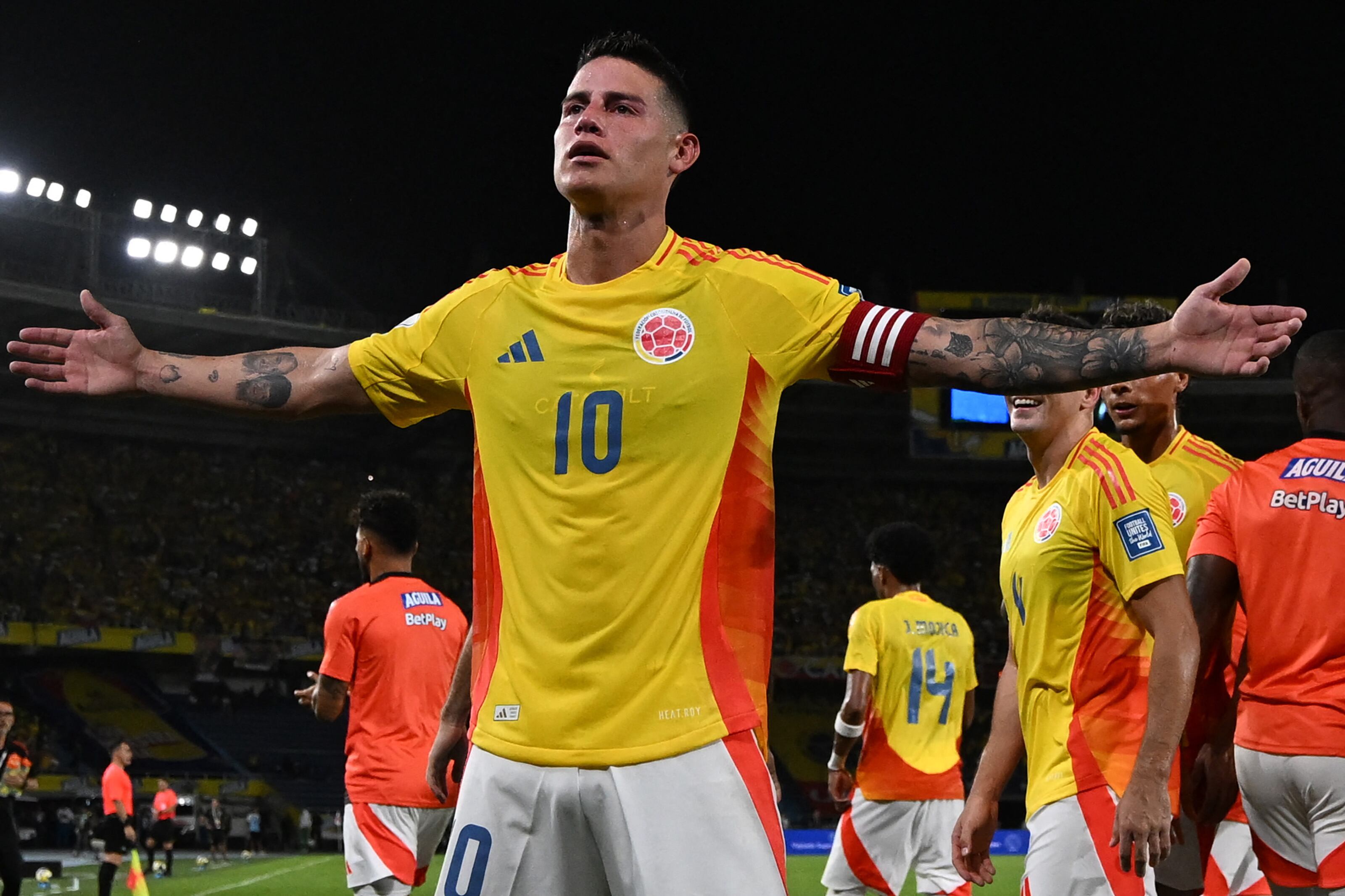 James Rodríguez celebra su gol ante Bolivia FOTO: LUIS ACOSTA/AFP via Getty Images