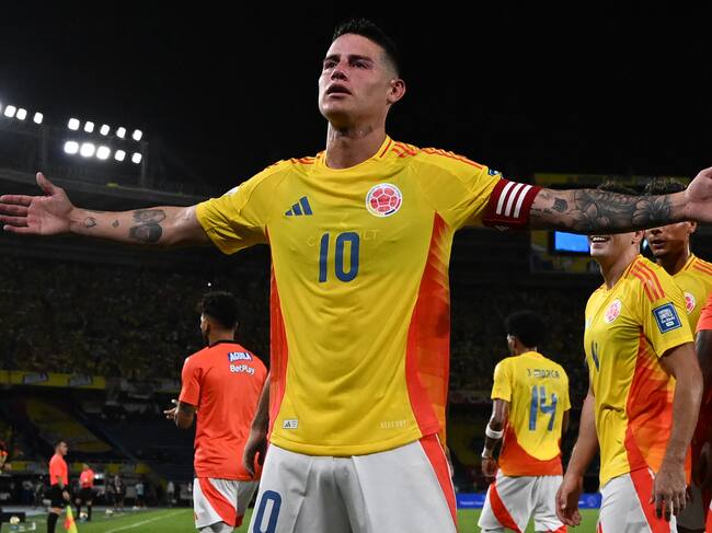 James Rodríguez celebra su gol ante Bolivia FOTO: LUIS ACOSTA/AFP via Getty Images