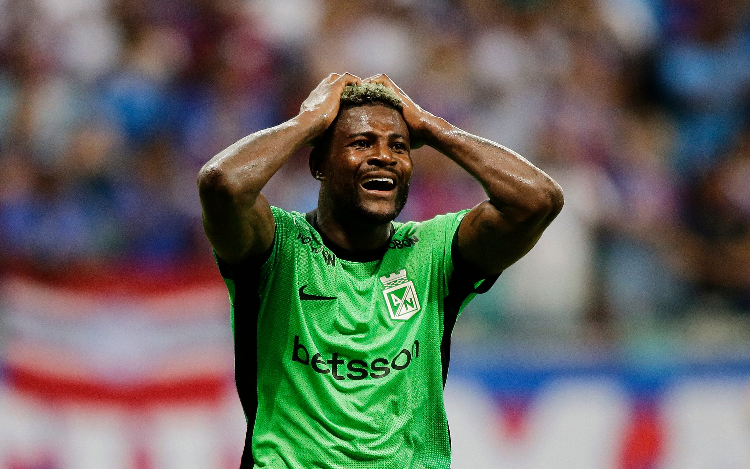 Dairon Asprilla de Atlético Nacional durante el partido de la tercera fecha de la COpa Libertadores. FOTO: ARISSON MARINHO/AFP /Getty Images