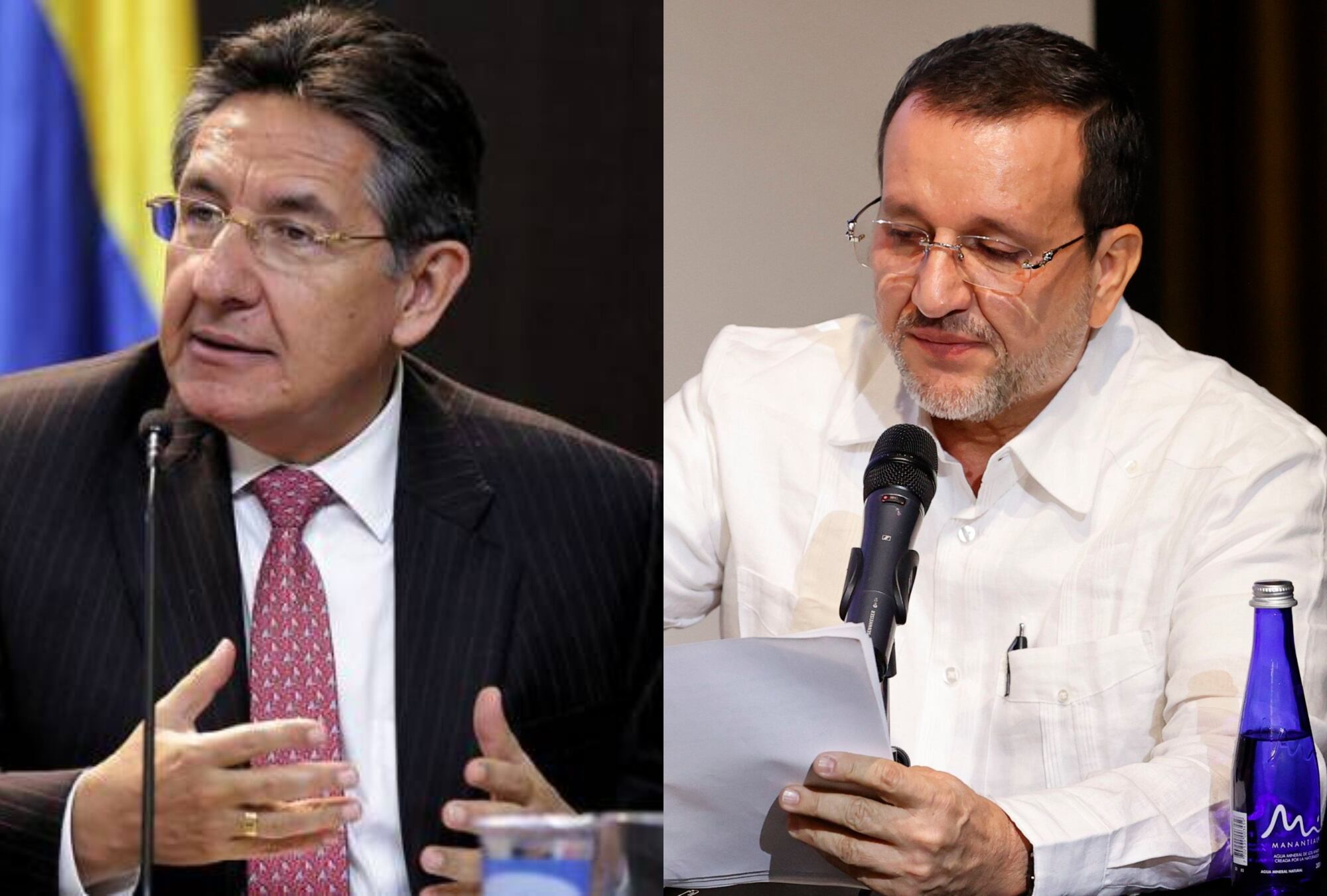 Néstor Humberto Martínez y alias 'Macaco'. Foto: Colprensa y EFE.