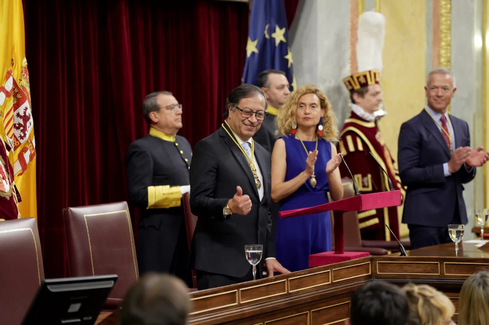 Gustavo Petro en su intervención en el Congreso de los Diputados, como parte de su visita de Estado a España. 3 de mayo de 2023. Foto: Presidencia.