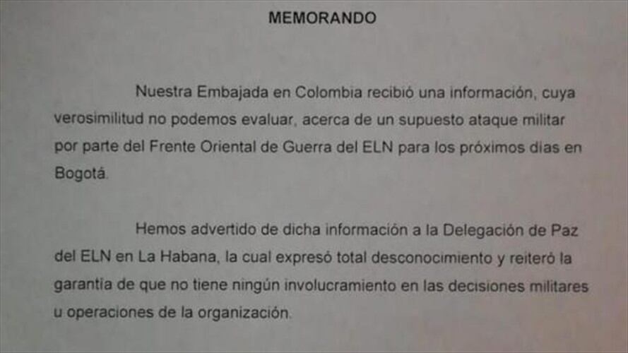 Carta firmada por el embajador de Cuba fue entregada a la Cancillería de Colombia