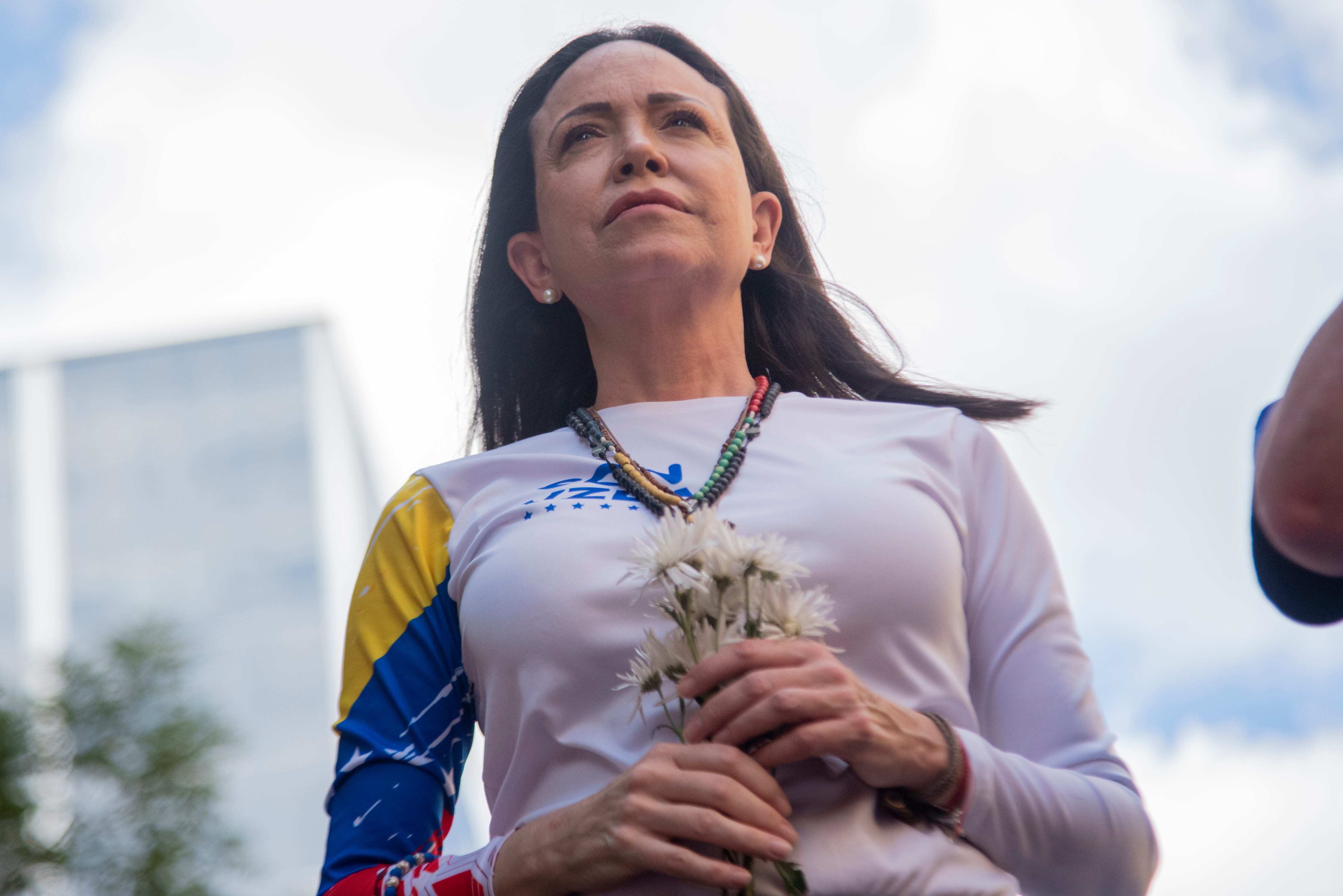 Maria Corina Machado y Nicolás Maduro. Foto: Jonathan Lanza/NurPhoto via Getty Images.