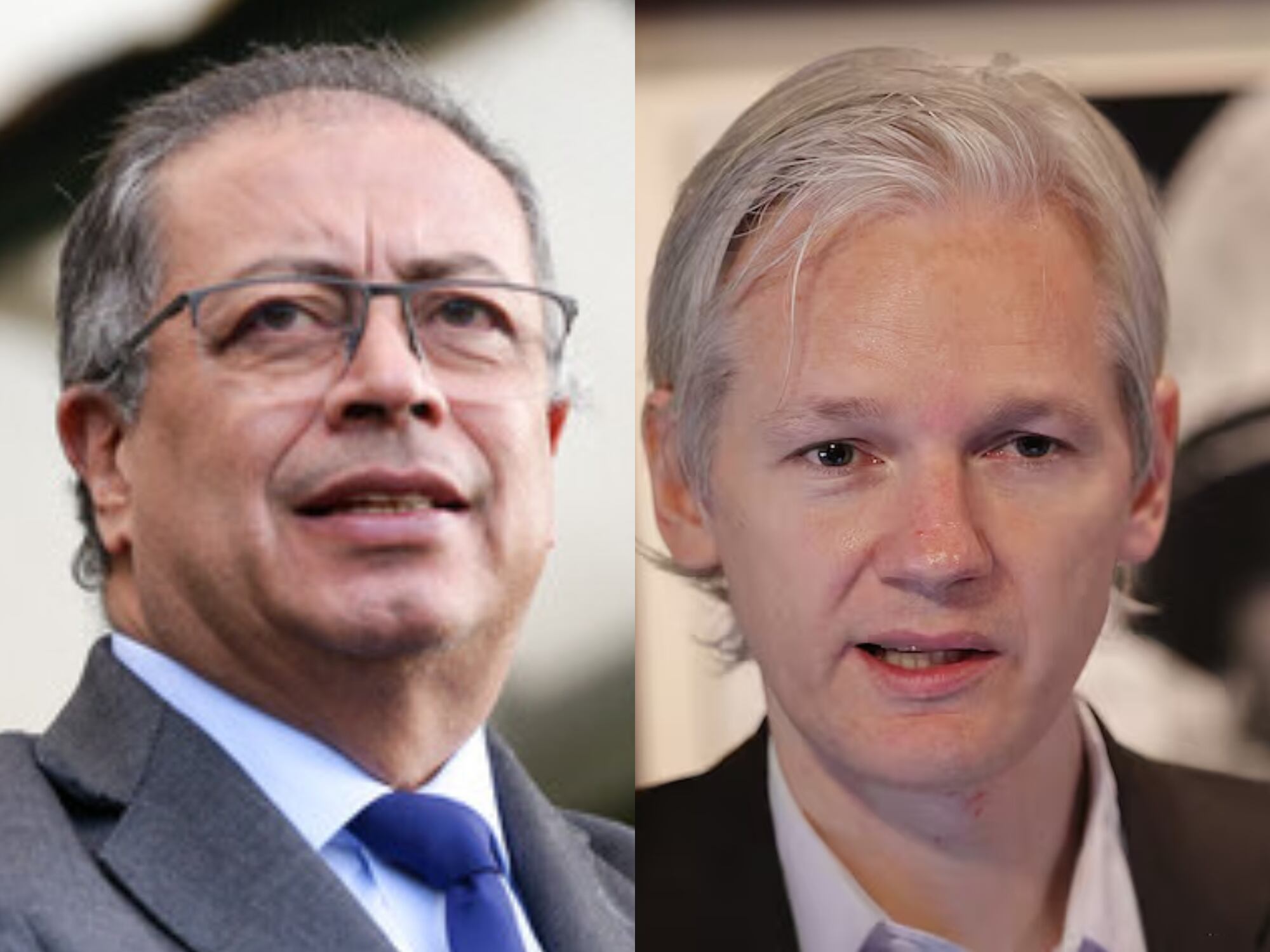 Gustavo Petro y Julian Assange
