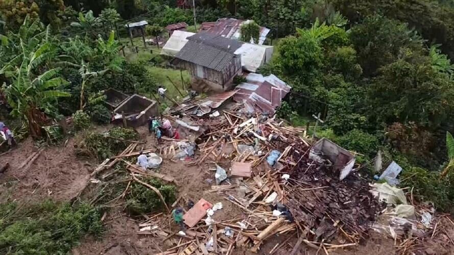 Deslizamiento de tierra en Anserma, Caldas dejó una persona muerta y dos heridos. Foto: Enviada desde la Secretaría de Medio Ambiente de Caldas.
