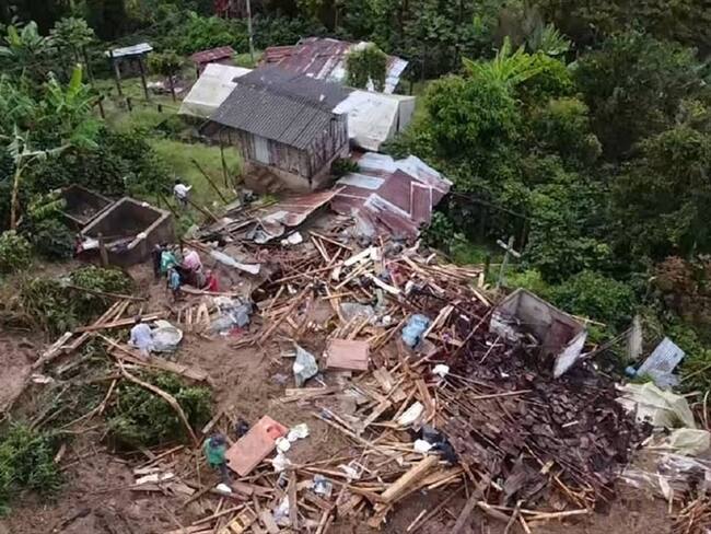 Deslizamiento de tierra en Anserma, Caldas dejó una persona muerta y dos heridos. Foto: Enviada desde la Secretaría de Medio Ambiente de Caldas.