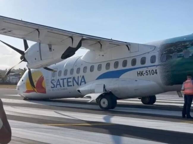 Emergencia de avión de Satena. Foto: Redes sociales