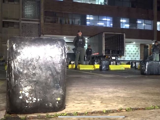 Cargamento de marihuana en Bogotá. Foto: Cortesía Policía.