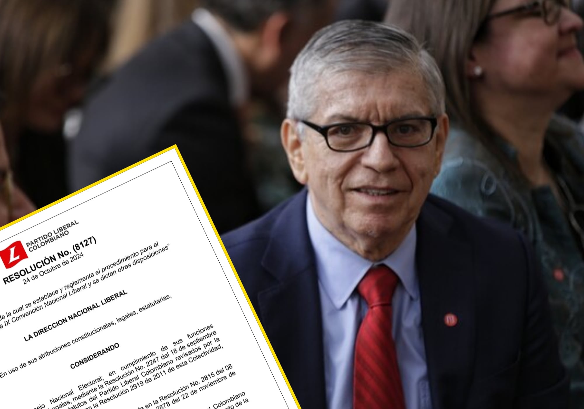 César Gaviria y Partido Liberal. Foto: (Colprensa - Camila Díaz)