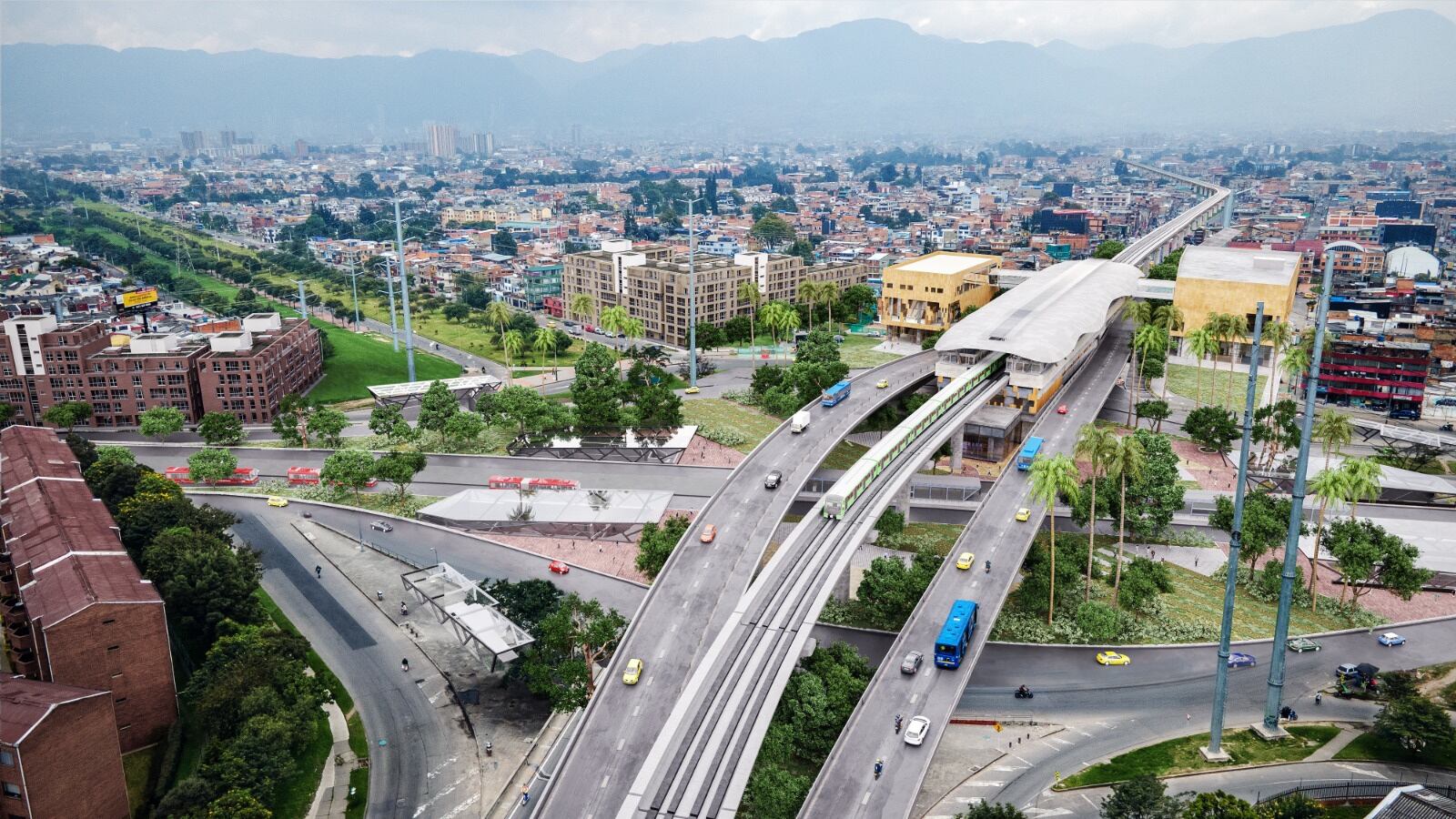 Metro de Bogotá en la Avenida Primero de Mayo. Foto: Metro de Bogotá