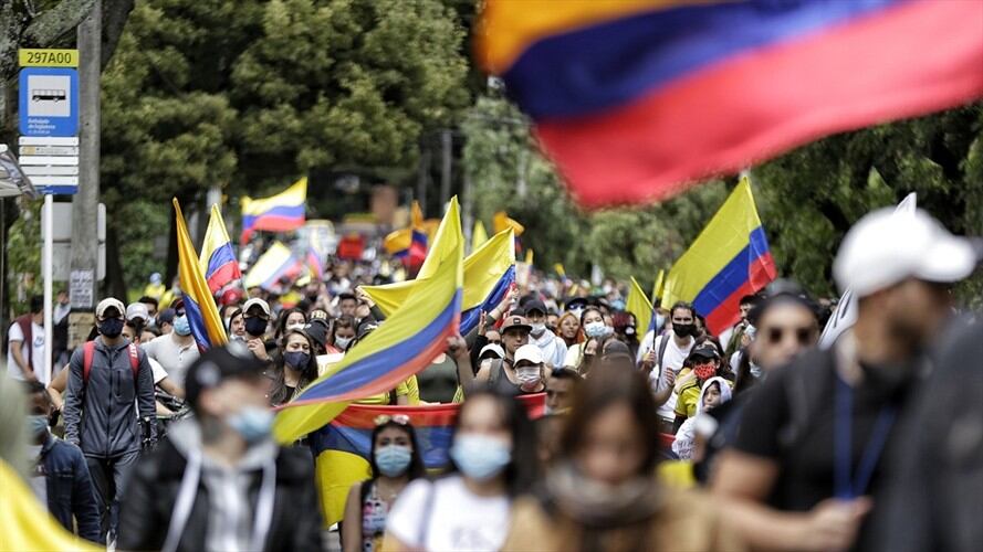 Manifestaciones durante el paro nacional en Colombia. Foto: Colprensa - Álvaro Tavera