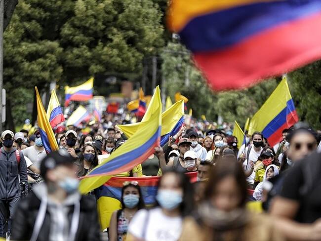 Manifestaciones durante el paro nacional en Colombia. Foto: Colprensa - Álvaro Tavera