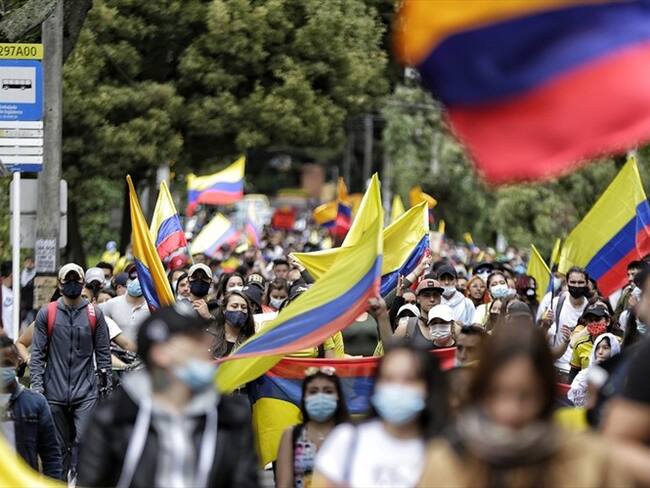 Manifestaciones durante el paro nacional en Colombia. Foto: Colprensa - Álvaro Tavera