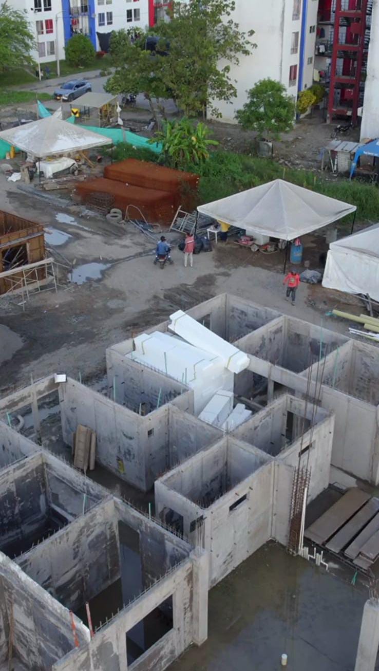 Estas son las Viviendas de Interés Social que se están construyendo en Puerto Boyacá con un costo de 180 millones de pesos, proyecto denominado Tierra de Bendiciones / Foto: Suministrada