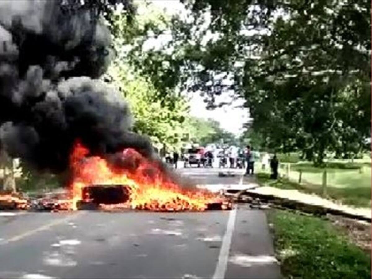 Habitantes de la vereda El Vidrial bloquean vía Montería-Arboletes
