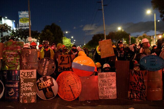 Manifestaciones en Bogotá, Colombia. Foto: Colprensa