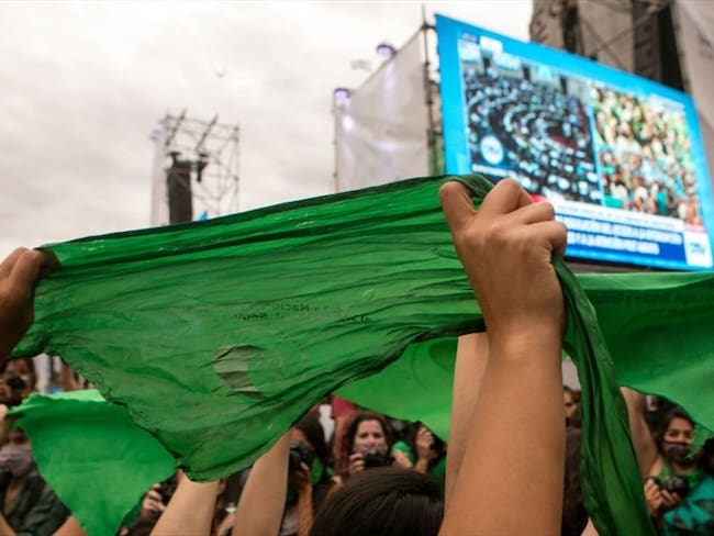 La legalización del aborto se discutió por primera vez en el parlamento argentino en 2018. Foto: Getty Images