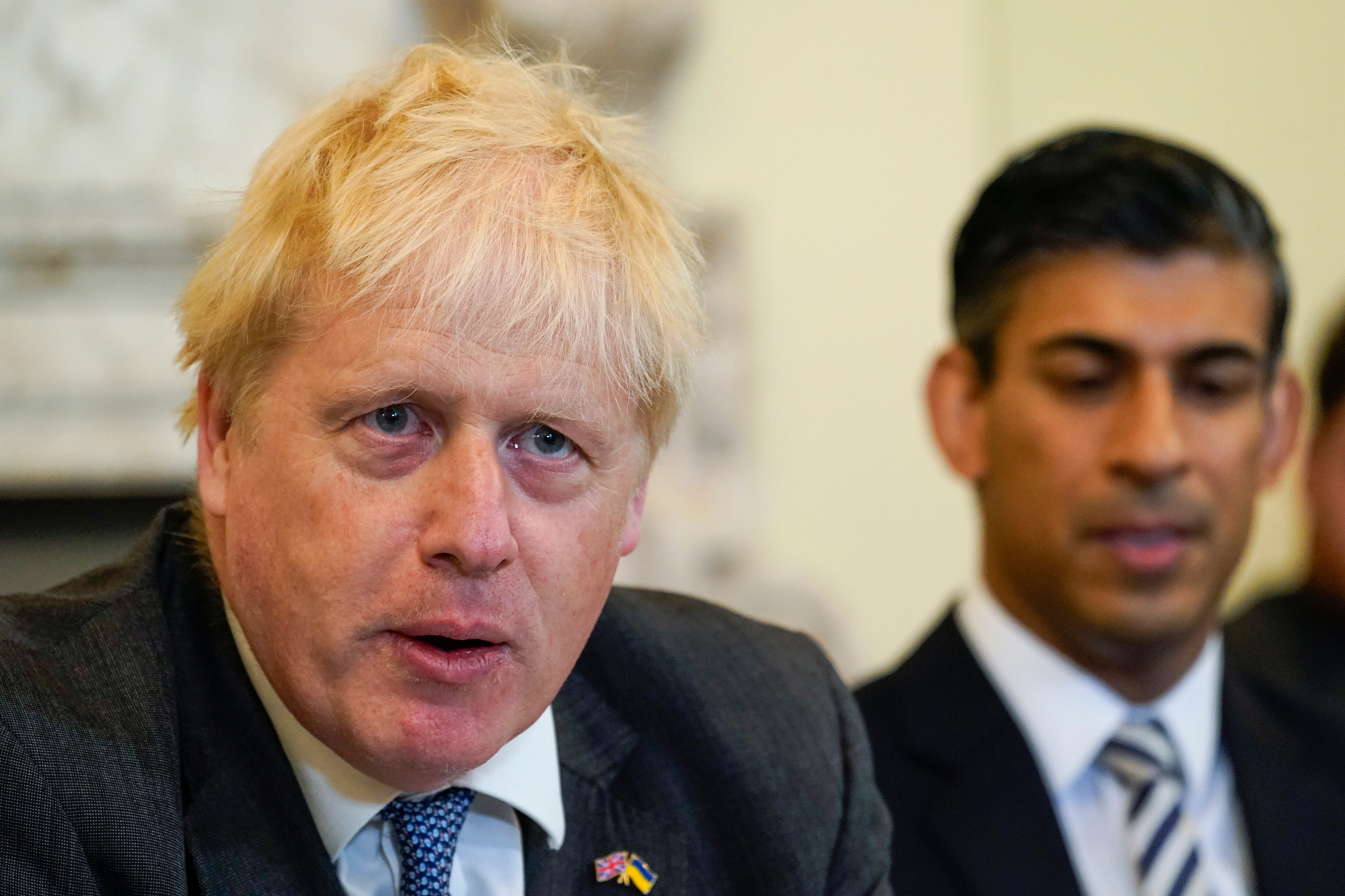 LONDON, ENGLAND - JUNE 14: Britain's Prime Minister, Boris Johnson speaks during a Cabinet meeting at 10 Downing Street on June 14, 2022 in London, England. (Photo by Alberto Pezzali - WPA Pool/Getty Images)