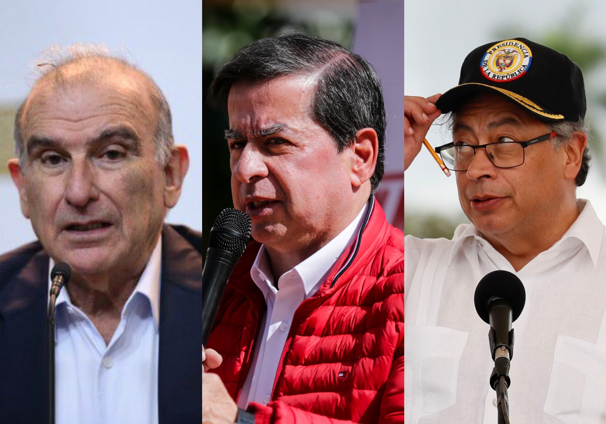 Humberto de la Calle, Juan Fernando Cristo y Gustavo Petro. Fotos: Colprensa y EFE.