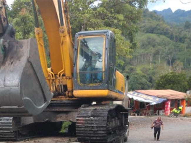 Maquinaria de la Gobernación de Boyacá llega a las zonas afectadas.. Foto: W